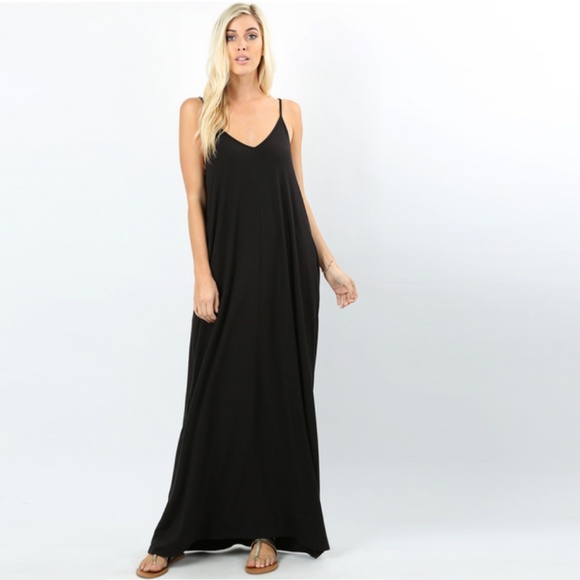 Brick Pocket V-Neck Tank Maxi Dress - Picture 2 of 7